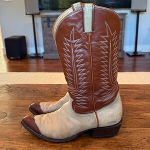 Tony Lama Gold Label Wingtip 6216 Leather Urban Cowboy Western Boots Size 10